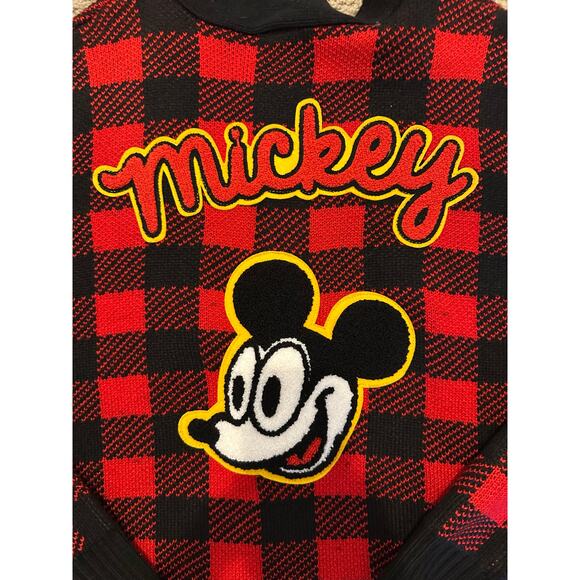 Disney x Forever 21 Varsity Mickey Mouse Patch Cardigan Buffalo Plaid Size M - Picture 6 of 11
